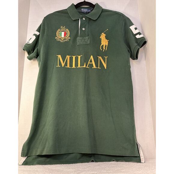 VINTAGE Y2K POLO RALPH LAUREN MILAN HEAVY EMBRIODERY DESIGNER SHIRT SIZE M - Picture 1 of 16